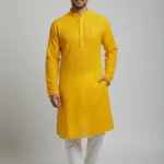 Nawab Mens Straight Machine Chikankari Kurta & Pyjama Set